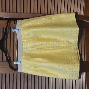 Sz 10 Yellow Polka Dot Ann Taylor Loft Skirt